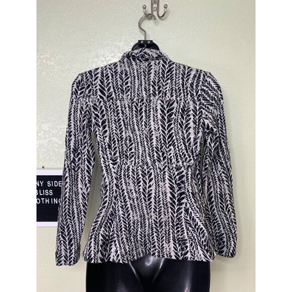 Nic+Zoe Open Front Black & Gray Cardigan Blazer Size Petite - Picture 7 of 12